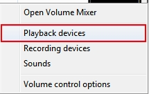 Windows 7 Sound, Playback Devices